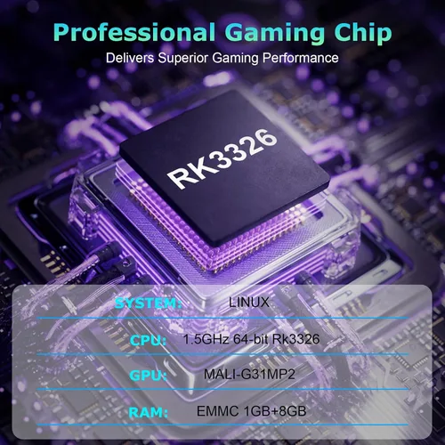 Miniatura 6 de R36MAX - Consola de juegos portátil, batería incorporada de 4000 mAh, pantalla de cristal IPS 4K HD de 4 pulgadas, soporta más de 18000 juegos Azul