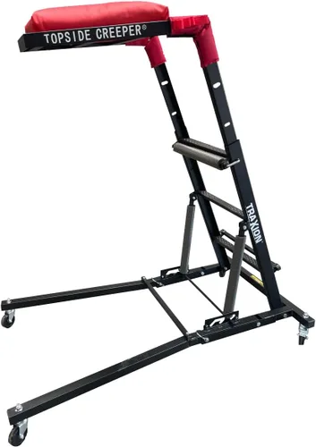 Miniatura 4 de Traxion Nueva calidad Economy Topside Creeper 3-109 Aqua con escalones de metal expandido y almohadillas de velcro para el estómago con bucles