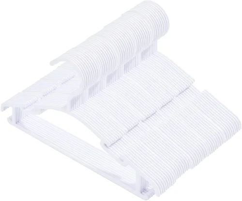 Miniatura 8 de Paquete de 60 perchas blancas para ropa de bebé, antideslizantes, para ropa de recién nacido, para regalo, para ropa de recién nacido, percha Blanco