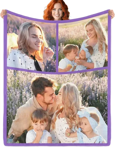 Miniatura 20 de WNNNS Manta Personalizada Mantas Personalizadas con 9 Fotos Mantas de Fotos Personalizadas Usando Mis Propias Fotos, Haz una Manta con Fotos.
