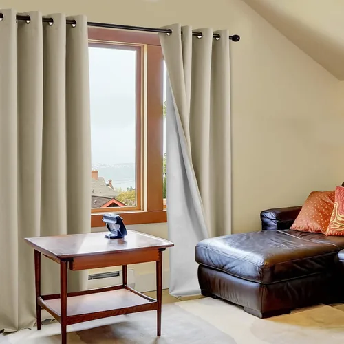 Miniatura 2 de Deconovo - Cortinas opacas para dormitorio con ojales, cortinas sólidas con aislamiento térmico, bloquean el calor, oscurecen la habitación, ahorran