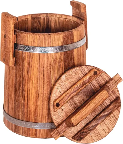 Miniatura 3 de Cubo de madera para encurtidos y chucrut, vasija de madera para fermentación