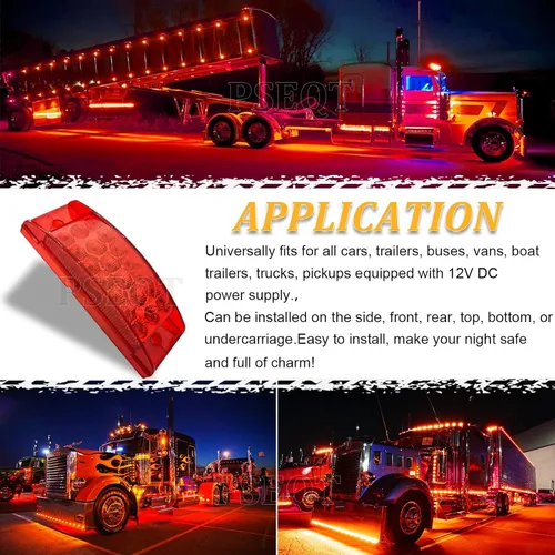 Miniatura 5 de PSEQT Luces de marcador rectangulares de 6 pulgadas, luces LED rojas para remolque, impermeables, con 20 diodos y luces direccionales delanteras
