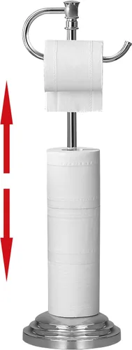Miniatura 10 de Soporte para papel higiénico RUMOSE para piso, de oro cepillado ajustable (31.5 cm a 58 cm) Soporte de papel higiénico de baño, soporte de rollo