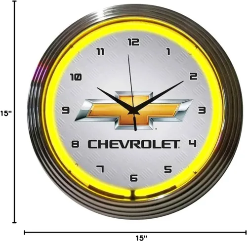 Miniatura 2 de GM Chevrolet Reloj de neón amarillo