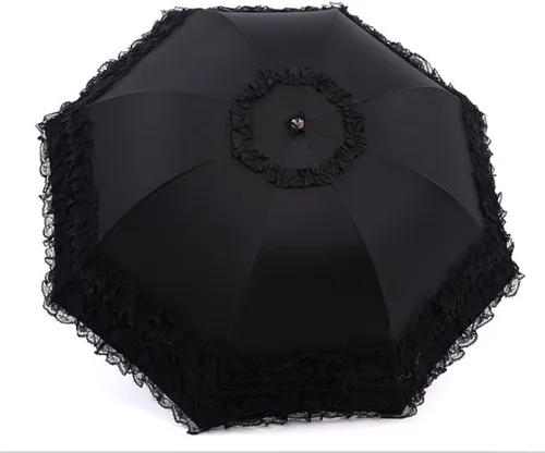 Miniatura 2 de Honeystore Paraguas plegable a prueba de rayos ultravioleta Princess Lace Parasol con cúpula anti-UV
