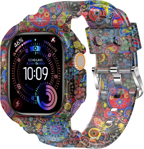 Miniatura 80 de XYF Compatible con correas cristalinas para Apple Watch de 1.929 in, 1.811 in, 1.772 in, 1.732 in, 1.654 in, 1.614 in, 1.575 in, 1.496 in, funda