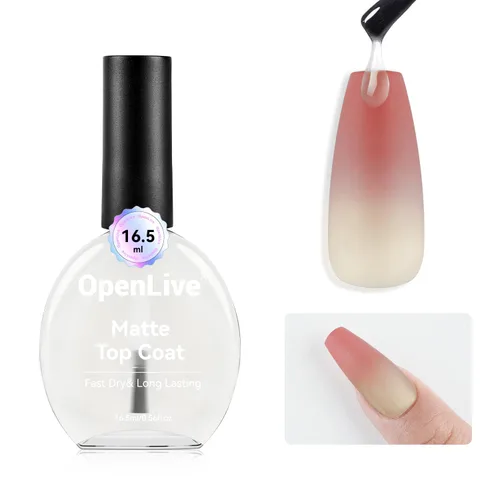 Miniatura 10 de OpenLive 2 esmaltes de uñas transparentes de capa superior brillante, esmalte de uñas regular de secado rápido, acabado de alto brillo, protección