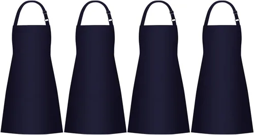Miniatura 17 de Jubatus Paquete de 1 delantal con peto con 2 bolsillos, delantal de cocina de chef para mujeres y hombres, color negro