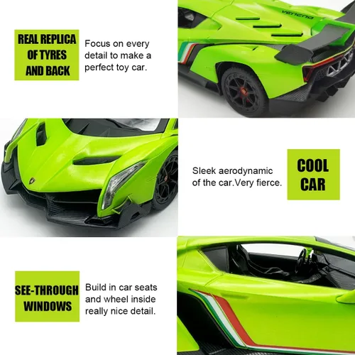 Miniatura 3 de Lamborghini - Auto de juguete Lambo a escala 1:24, auto de juguete con licencia oficial de autos a control remoto con luz de 2.4Ghz modelo de auto