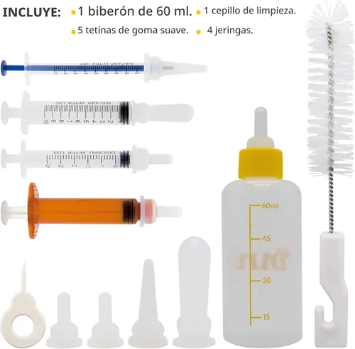 Miniatura 5 de Biberones de alimentación para cachorros y gatitos para lactancia, recién nacidos, perros, gatos, conejos, con kit de alimentador de pezones
