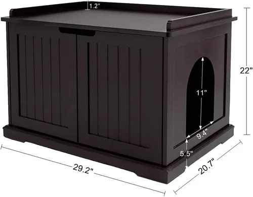 Miniatura 5 de unipaws Muebles Gabinete para Caja de Arena de Gatos, Baño para Gatos, Cubierta de Caja de Arena Oculta, Gabinete para Gato Grande, Cajas de Arena