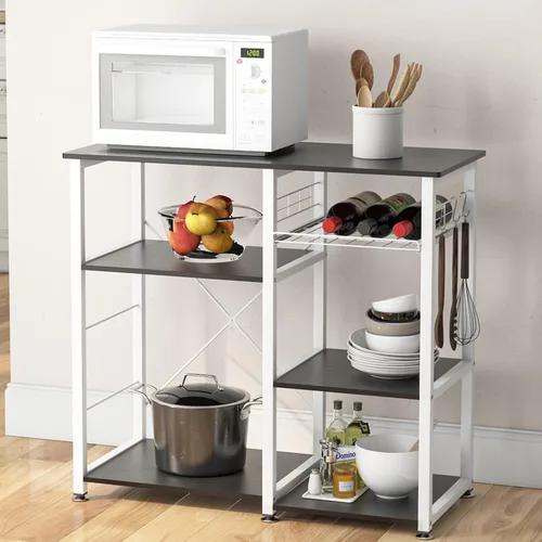 Miniatura 2 de SogesHome Estante de 4 niveles para microondas, estante organizador de almacenamiento de cocina, aperitivo de café para el hogar, cocina, sala
