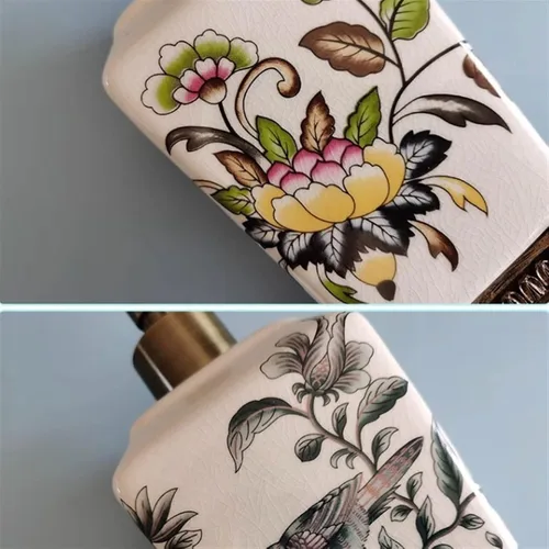 Miniatura 4 de Bathroom Soap Dispenser 340ML Personalized Crack Ceramic Soap Dispenser Retro Large Lotion Sub Bottle Resin Base Reusable Pump-Bottles Dispensers
