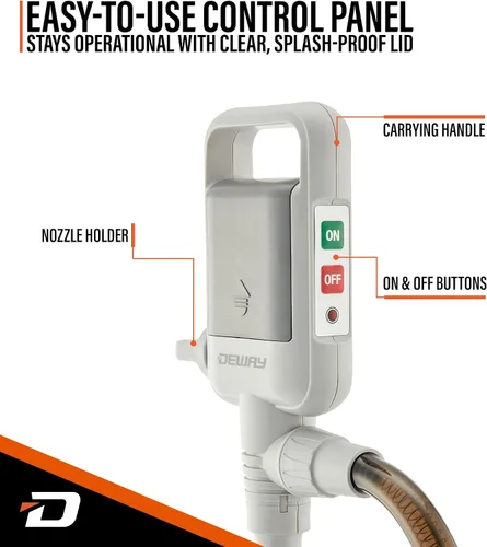 Miniatura 4 de Deway Bomba de batería de transferencia automática de combustible con parada automática y manguera de PVC, bomba de sifón de 2.5 GPM para gasolina