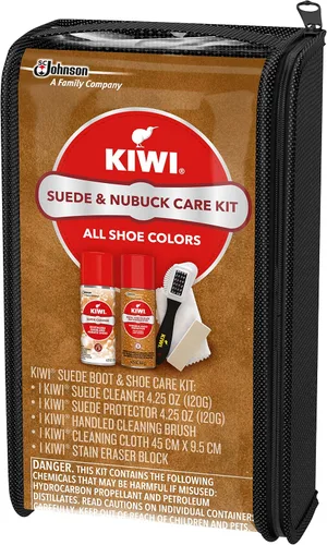 Miniatura 3 de Kit de limpieza para zapatos de gamuza y nubuck KIWI Para zapatos, botas y más Incluye limpiador, protector, cepillo, paño, goma de borrar