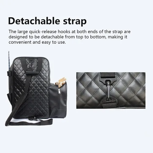 Miniatura 8 de Bolsa ecuestre profesional duradera de piel sintética impermeable para botas de equitación con compartimento para casco y sombrero