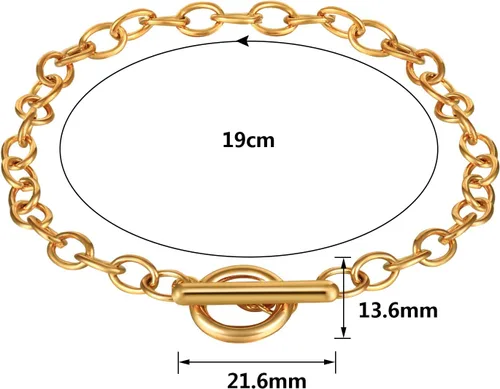 Miniatura 4 de Hicarer 12 pulseras de cadena de oro a granel con dijes de aleación de metal para hacer joyas, pulseras de eslabones chapados, kit de cierres