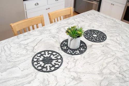 Miniatura 6 de GASARÉ, Salvamanteles de silicona extra grandes, gruesos, de 10 pulgadas para platos calientes, ollas y sartenes, almohadillas calientes para Gris