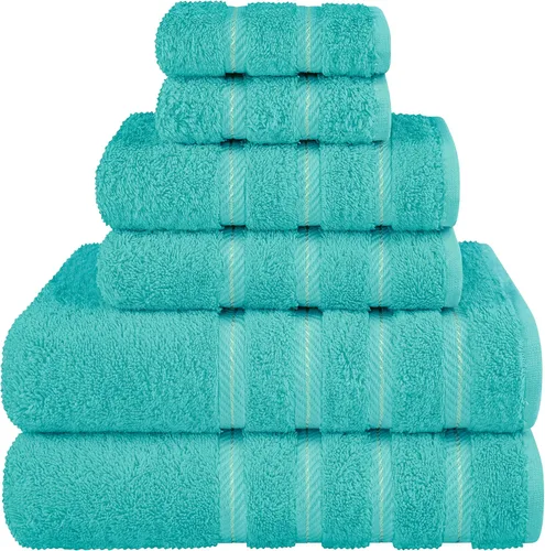Miniatura 132 de American Soft Linen - Juego de 4 toallas, 100% de algodón turco, 27 x 54 pulgadas, tamaño extragrande, toallas para la ducha, color amarillo