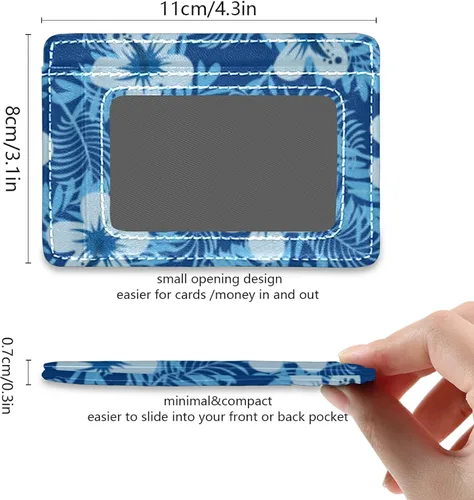 Miniatura 5 de Billetera de cuero minimalista delgada, bolsillo frontal con bloqueo RFID para tarjetas de crédito, La funda para pasaporte es muy perfecta