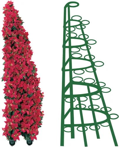 Miniatura 6 de Creative Displays - Estante redondo completo para árbol de Pascua de 106 FB, marco vertical independiente de jardín, ideal para flores de Pascua