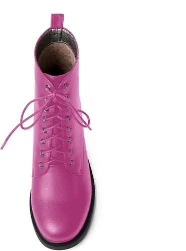 Miniatura 31 de ROSERWISH Botas altas de tacón bajo y grueso para mujer, con cordones, cómodas, modernas, con puntera redonda, de 2.5 pulgadas