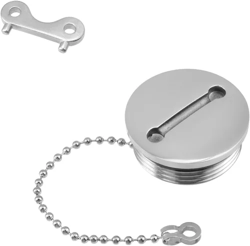 Miniatura 6 de Tapa de tanque de combustible para barco, cubierta de combustible marino con cadena y llave, tapa de repuesto para llenado de cubierta de acero