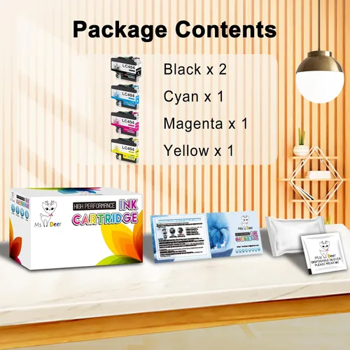 Miniatura 9 de MS DEER LC404 - Cartuchos de tinta para impresora Brother, 5 unidades, repuesto compatible de alto rendimiento para Brother LC 404 XL LC404XL