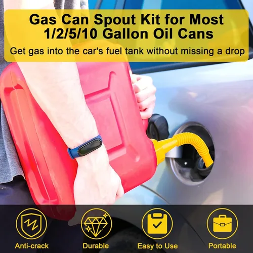 Miniatura 6 de Godboy Kit de 7 Repuestos de Boquilla Amarilla para Bidón de Gasolina, Boquilla para Bidón de Gasolina, Boquilla de Vertido Flexible Adecuada
