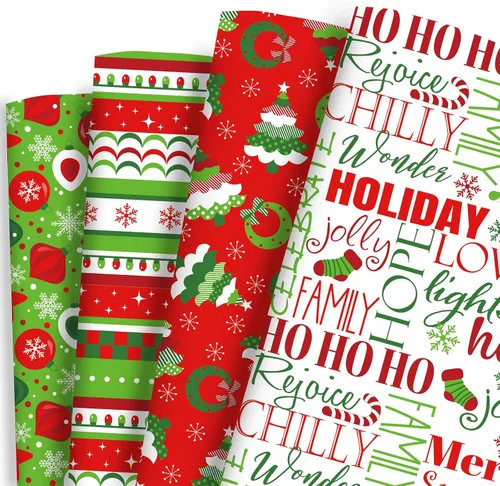 Miniatura 12 de Dtiafu Papel de Regalo Navideño Afroamericano Papel de Regalo Negro de Papá Noel a Granel Diseños Lindos de Navidad para Personas Negras