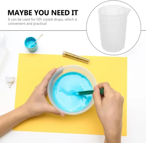Miniatura 4 de Healifty 1 taza medidora de silicona de 25.4 fl oz de resina epoxi tazas de mezcla de bricolaje taza dispensadora para medir pintura resina epoxi
