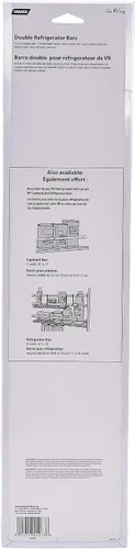 Miniatura 4 de Camco Barra de refrigerador doble RV de 28 pulgadas, mantiene alimentos y bebidas en su lugar durante el viaje, evita derrames desordenados, carga