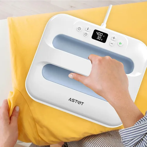 Miniatura 8 de AST&T Máquina de prensa térmica de 12 x 10 pulgadas, portátil y fácil de prensar para camisetas, almohadas, bolsas de mano y más, color blanco
