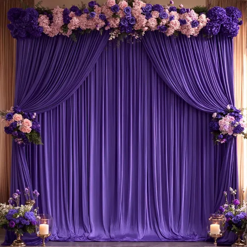 Miniatura 12 de Cortinas de fondo azul bebé de 8 x 10 pies para bodas, cortinas de fondo de poliéster sin arrugas, para baby shower, fiestas de cumpleaños