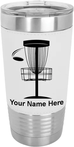 Miniatura 23 de LaserGram Vaso aislado al vacío de 20 onzas, Disc Golf, grabado personalizado incluido (piel sintética, estilo béisbol)