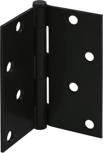 Prime-Line U 1150383 - Bisagra para puerta, pivote liso residencial, 4 x 4 pulgadas, con esquinas cuadradas, 4 agujeros por hoja con tornillos,