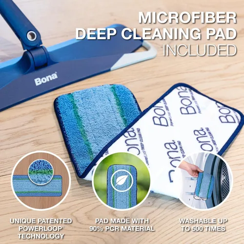 Miniatura 5 de Bona El paquete de 3 almohadillas de microfibra incluye almohadilla de limpieza para polvo, limpieza y limpieza profunda, para suelos de madera dura