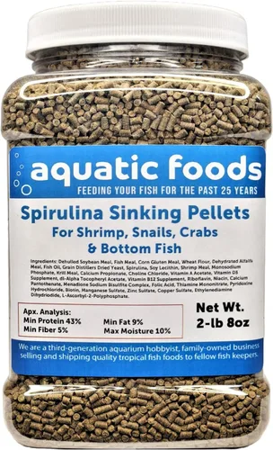 Miniatura 3 de Zeigler - Pellets de hundimiento de espirulina para camarones, caracoles, cangrejos, bagres, plecos para todos los peces tropicales de 1/16 x 3/8