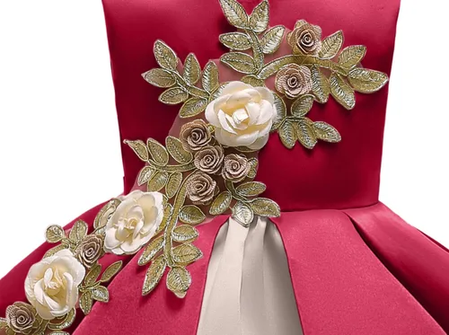 Miniatura 3 de AIMJCHLD Vestido de niña de flores de 2 a 9 años, vestidos midi formales de dama de honor