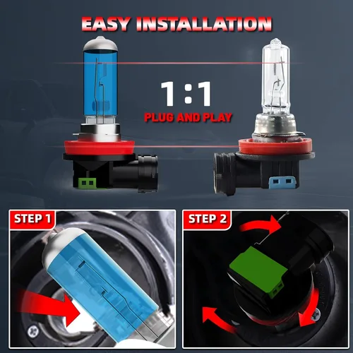 Miniatura 4 de Bombillas antiniebla aptas para Subaru Legacy 2010-2014 Connect, luces antiniebla H11 de alto rendimiento, bombilla halógena, luz blanca de 6000 K