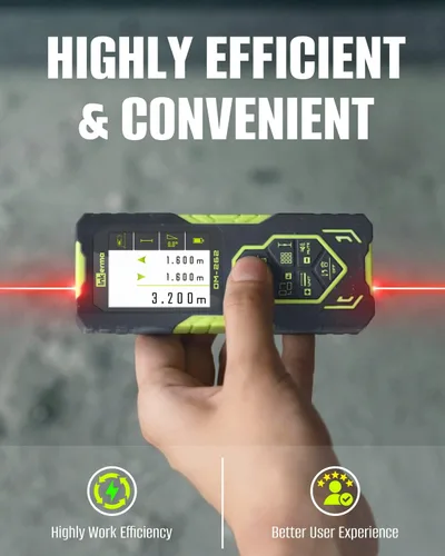 Miniatura 2 de Laser Measurement Tool, Inkerma Bilateral Laser Distance Meter,Rechargeable Laser Measure with Color Backlit LCD Display, Angle Sensor, Pythagorean