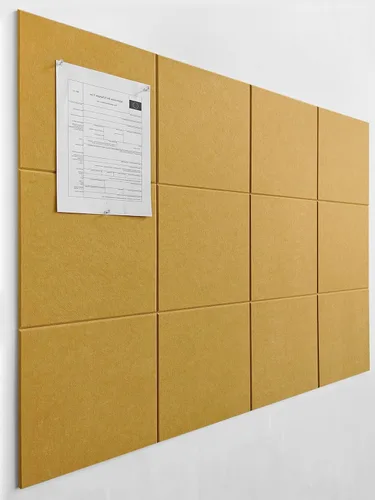 Miniatura 54 de Tabla de corcho alternativa de 24 x 36 pulgadas, paquete de 6 azulejos de pared de fieltro con pestañas adhesivas extraíbles seguras, tableros