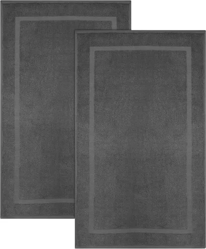 Miniatura 16 de COTTON CRAFT Tapete para bañera – Azulejo esculpido, 100% algodón, ultra absorbente, de baja pelusa, 1000 GSM, tapete de baño de lujo – Alfombra
