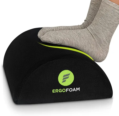 Miniatura 11 de ErgoFoam Reposapiés para debajo del escritorio en el trabajo - Reposapiés premium debajo del escritorio - Reposapiés de escritorio para dolor