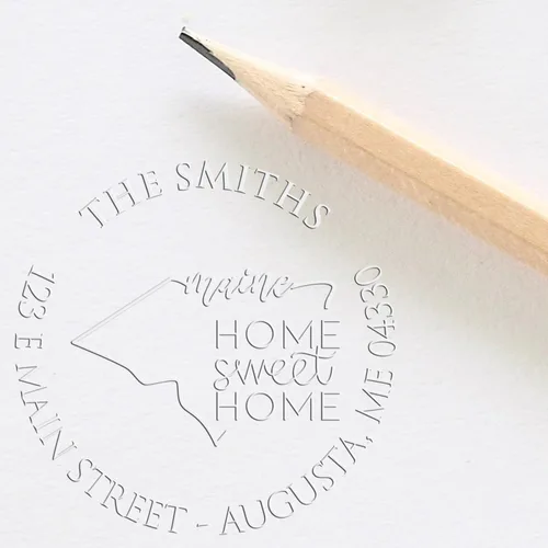 Miniatura 204 de Sello en relieve de dirección personalizado para nuevos propietarios de viviendas, sello redondo de 1-5/8 para dirección de casa, estampado