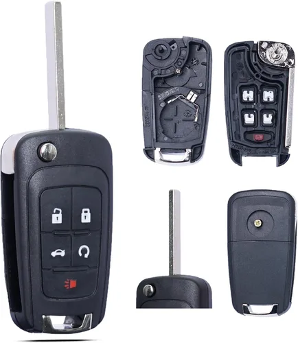 SUPALAND Funda de llavero de repuesto Compatible con Chevy Cruze Malibu Equinox Sonic Impala GMC Terrain Buick Lacrosse 2011-2016 Control remoto sin