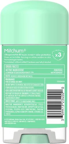 Miniatura 20 de Mitchum Gel antitranspirante y desodorante para mujer con triple protección contra olores, polvo fresco, protección 48 horas, 2.25 onzas