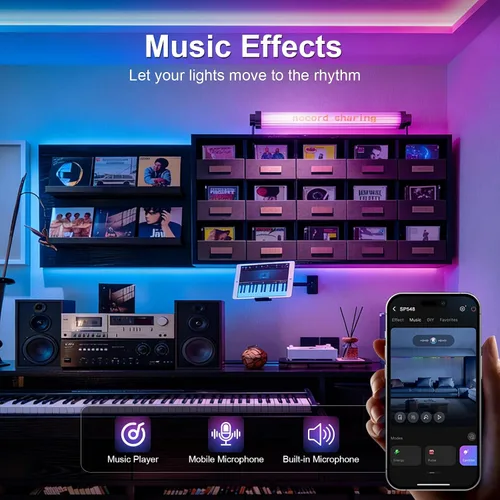 Miniatura 4 de Tira de luces LED COB de 32.8 pies (32.8 ft), 720 LEDs/m, luces RGB inteligentes compatibles con Alexa/Google Assistant y Tuya/Smart Life App