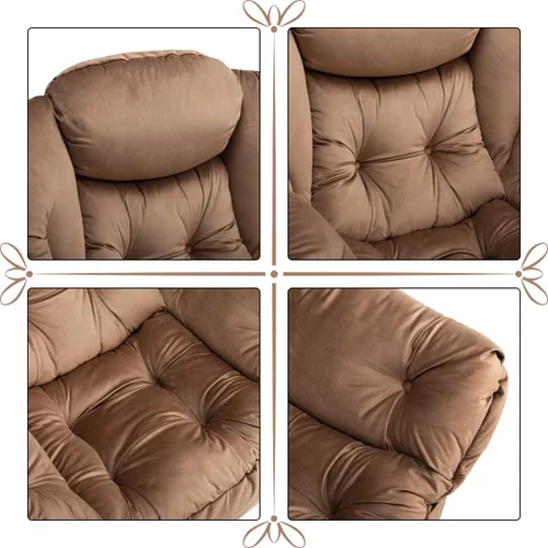 Miniatura 4 de HollyHOME - Silla perezosa con reposabrazos y bolsillo lateral, cómoda silla de sala de acento, sofá de ocio para sala de estar, recámara